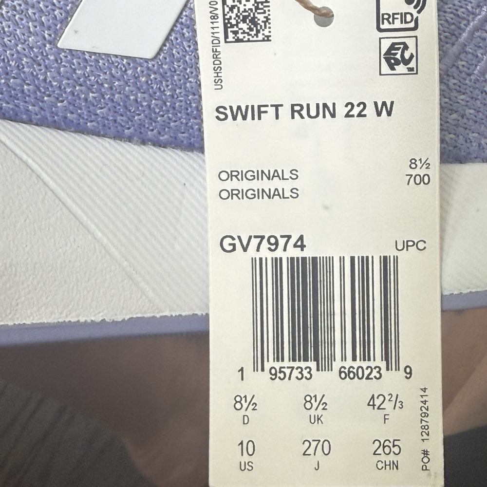 Adidas Originals Swift Run 22 Women's Shoes Size 10 GV7974 Purple/White NEW TAGS - Picture 7 of 7